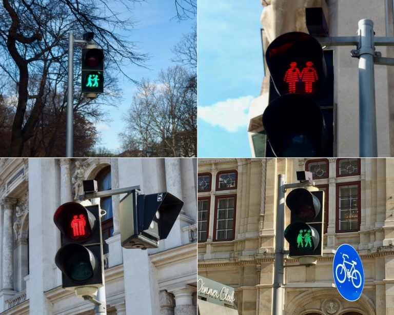 Traffic Lights, Vienna, Austria - Two Feet, One World